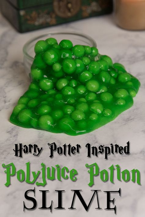 Harry Potter Potions Class Ideas, Harry Potter Sorting Ideas, How To Make Harry Potter Potions, Harry Potter Sensory Bin, Harry Potter Science Experiments, Harry Potter Slime, Harry Potter Craft, Harry Potter Art Projects, Magic Slime