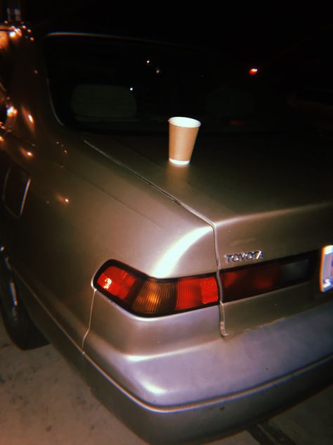 Aesthetic car night ride retro vintage Toyota 🖤 coffee ☕️ Car Night Ride, Phonk Aesthetic, Neck Kisses, Messy Car, Vintage Toyota, Car Night, Night Ride, Aesthetic Car, Emoji Photo