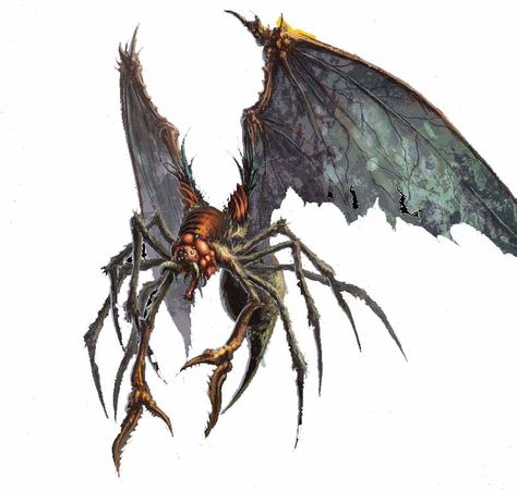 Pathfinder: Temple of the Whispering Spider, Part 3 Spider Cryptid, Spider With Wings, Flying Spider, Fantasy Spider, Flying Monsters, Creature Fantasy, Beast Creature, Monster Illustration, Ange Demon