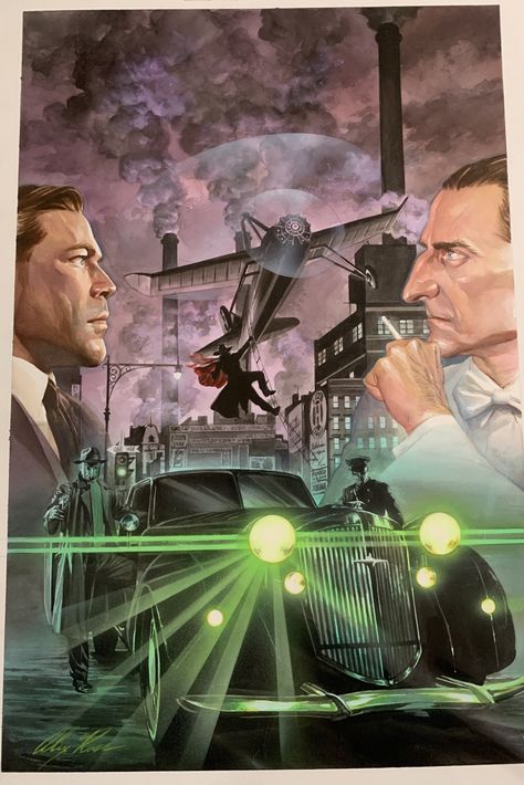 Alex Ross- Green Hornet vs Shadow cover Comic Art Alex Ross, Hornet, Harley Quinn Painting, Film Noir Photography, The Green Hornet, Green Hornet, Shadow 2, The Legend Of Heroes, Private Detective