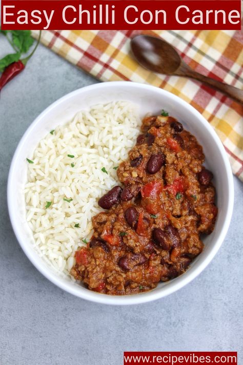 Chilli Over Rice, Essen, Chilli And Rice, Healthy Chilli Recipe, Chilli Dishes, Chili With Rice, Chilli Recipe Easy, Healthy Chilli Con Carne, Chili And Rice