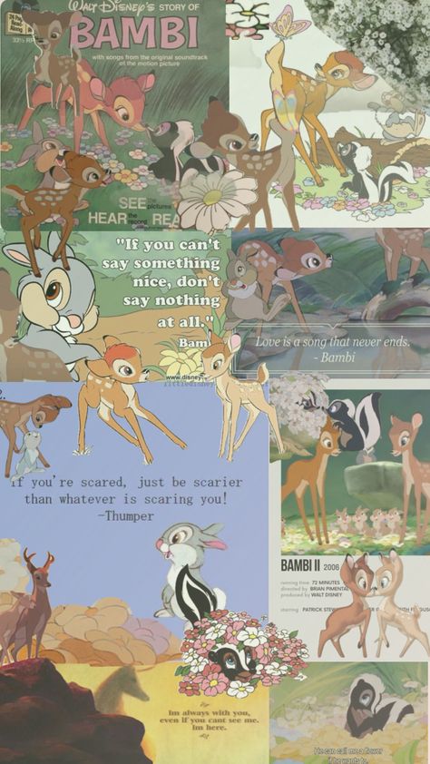 #bambi #disney #vintage #vibes #books #wallpaper #quotes #movies #tv Thumper Wallpaper, Books Wallpaper, You Can't See Me, Bambi Disney, Bambi And Thumper, Say Something Nice, Disney Vintage, Peach Tea, Disney Stars