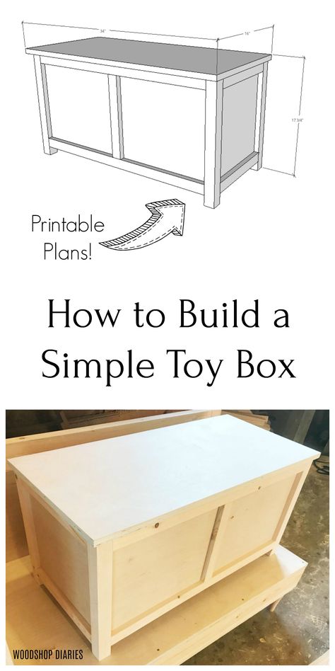 Large Wooden Toy Chest, Build A Toy Box Easy Diy, Diy Wood Toy Box Ideas, Diy Wood Toy Chest, Toy Boxes Wooden Diy Projects, Diy Indoor Storage Bench, Toy Box Diy Wooden, Modern Toy Chest, Antique Toy Chest