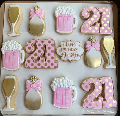 21st Birthday Cookies Pink, 19 Birthday Cookies, 21st Birthday Royal Icing Cookies, 21 Cookies Birthday, 21 Birthday Cookies Decorated, 21st Birthday Cookies Decorated, 21st Birthday Cookies For Girl, 21st Bday Cookies, Birthday Cookies Decorated Woman