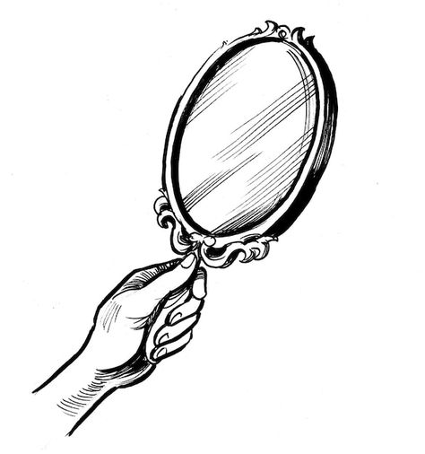 Croquis, Mirror Drawing, Reflection Drawing, Mirror Tattoos, Mirror Drawings, Beauty Mirror, White Drawing, Mirror Reflection, Easy Doodle Art