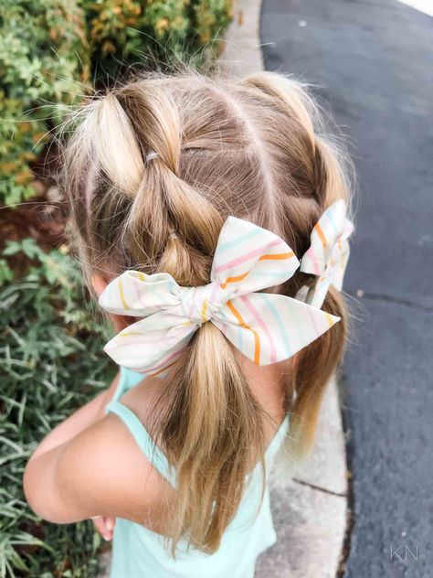 Lots of Ideas for Easy Little Girl Hairstyles - Kelley Nan Toddler Swim Hairstyles, Gwen Hair, Short Hair For Kids, Faux Braids, Girl Pony, Easy Little Girl Hairstyles, Easy Hairstyles For Kids, Kid Hairstyles, Kid Hair