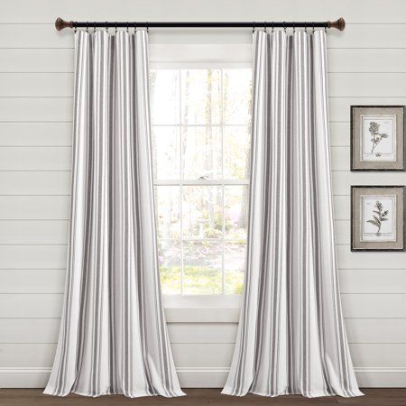 Lush Decor Farmhouse Stripe Yarn Dyed Eco-Friendly Recycled Cotton  Rod Pocket Window Panel, 84 inch x 42 inch, Gray, Pair-Stripes never go out of style. Farmhouse style window curtains panels like these ones are a great way to bring that sweet cottage feel to anywhere in your home. With their cozy and simple design these curtains are ideal for living rooms, dining rooms and even a bedroom. These panels are sold by the pair and measure 42 inches wide by 84 inches long. Easily hang these curtains Office And Bedroom, Dark Panels, Striped Curtains, Lush Decor, Grey Panels, Farmhouse Curtains, Rod Pocket Curtain Panels, Rod Pocket Curtains, Window Panels