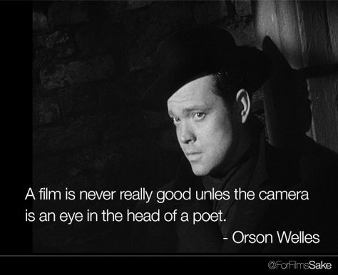 "A film is never really good unless the camera is an eye in the head of a poet" Film Director Quotes, Director Quotes, Director Aesthetic, Filmmaking Quotes, Filmmaking Inspiration, Film Tips, Cinema Quotes, Movie Directors, Film Making