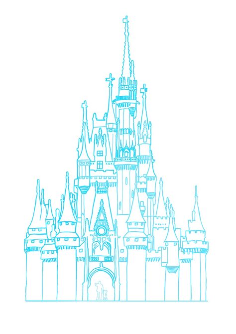 Cinderella Castle outline Tela, Cinderella Castle Outline, Cinderella Castle Drawing, Cinderella Castle Tattoo, Cinderella Core, Disney Castle Outline, Castle Outline, Disney Castle Drawing, Walt Disney Castle