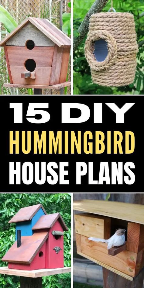 15 DIY Hummingbird House Plans You Can Build - Handy Keen Homemade Hummingbird Feeder, Diy Hummingbird Feeder, Barn Birdhouses, Bird House Plans Free, Bird Feeder Plans, Hummingbird House, Homemade Bird Houses, Bird Houses Ideas Diy, Bird House Feeder