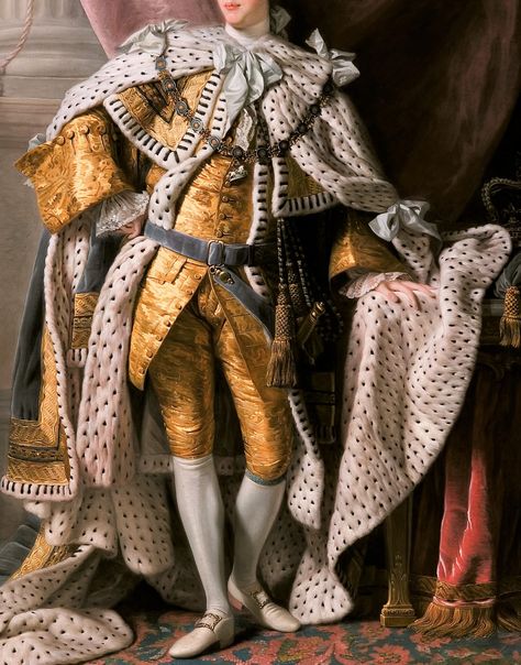 King Outfit Royal Aesthetic, 18th Century Aesthetic, How To Drow, Coronation Robes, Royal Clothes, King Outfit, Old King, King George Iii, 1800s Fashion