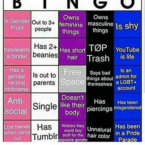 Genderfluid rights and pride collection designed for Pinners looking for aesthetic content about genderfluid flag, genderfluid definition, genderfluid meaning, genderfluid symbol, genderfluid names, genderfluid pride flag, genderfluid pronouns, genderfluid aesthetic, genderfluid art, or gender queer aesthetic. If you identify as genderfluid and pansexual, genderfluid and bisexual, genderfluid and asexual, genderfluid lesbian, genderfluid non binary, or as they them their, this is for you. Gay Bingo, Genderfluid Aesthetic, Genderfluid Flag, Lgbtq Quotes, Genderfluid Pride, Bingo Template, Lgbt Humor, Lgbt Memes, Lgbtq Funny