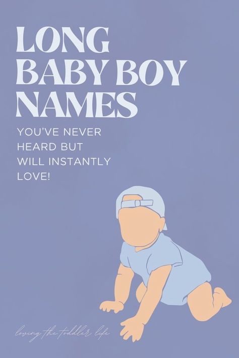 Searching for unique baby names and love the feel of three syllable boy names? These long names for boys are so cute but still sophisticated - if you have a shorter last name and are looking for long boy names for your little one, these are the baby boy names you need to see! (Boy name ideas I'm loving - from totally rare baby names to cool baby names) Three Syllable Boy Names, K Boy Names, Edgy Boy Names, Long Boy Names, Badass Boy Names, One Syllable Boy Names, Boy Name Ideas, Western Baby Names, Boy Baby Names