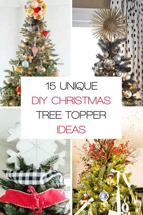 15 unique DIY Christmas tree topper ideas to top off your Christmas tree with style. Amigurumi Patterns, Natal, Christmas Diy Felt, Christmas Tree Topper Ideas, Tree Topper Ideas, Christmas Tree Toppers Unique, Unique Tree Toppers, Diy Tree Topper, Diy Christmas Tree Topper