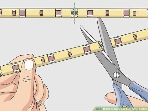 3 Ways to Connect LED Strip Lights - wikiHow Led Lights Strip Ideas, Diy Led Lighting Ideas, Installing Led Strip Lights, Led Light Projects, Basic Electrical Wiring, Led Lighting Diy, Led Diy, Electronics Projects Diy, Led Strip Lights