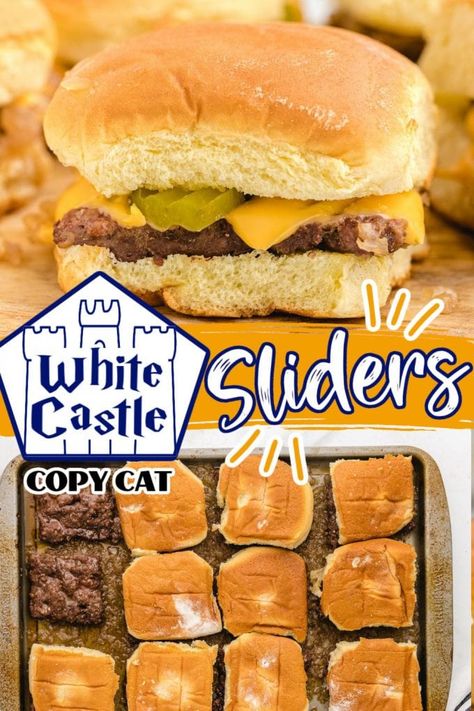 Essen, Ground Beef Sliders Recipes Mini Burgers, Homemade White Castle Burgers, Mini Smash Burger Sliders, Homemade Krystal Burgers, Slider Burgers In Oven, Oven Baked Smash Burgers, Smash Burgers In The Oven, Burger Sliders Oven