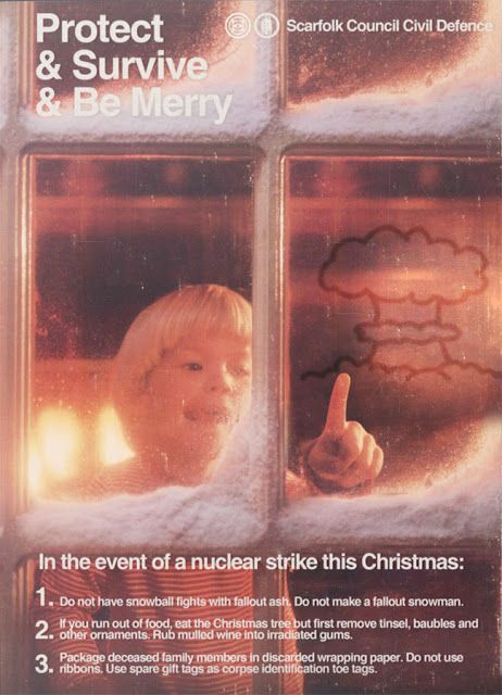 Christmas Civil Defence. Public Information (1979) Humour, 1970s, Vintage Ads, English Town, Ad Infinitum, Pagan Rituals, West England, Public Information, Family Gifts