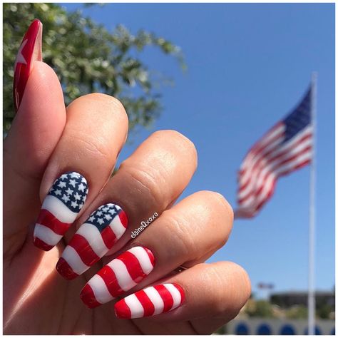 Usa Flag Nails, American Nail Designs, American Flag Nails, Flag Nails, America Nails, Usa Nails, American Nails, Ma Cherie, White Tips