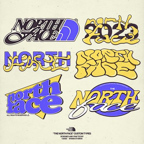 "North Face" Custom Types on Behance Graffiti Logo Design, Graffiti Logo, Graffiti Lettering Fonts, Graphic Design Fonts, Graphic Tshirt Design, Graffiti Lettering, Cool Logo, Graphic Design Typography, Design Reference