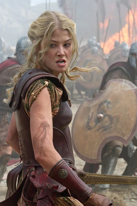 Rosamund Pike in 'Wrath of the Titans.' Wrath Of The Titans, Clash Of The Titans, Female Armor, Heroic Fantasy, Rosamund Pike, The Titans, Female Knight, Warrior Queen, Gone Girl