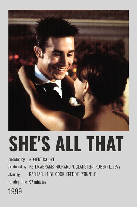She's All That Movie Poster, She’s All That Poster, 90s Movies Romance, Shes All That Movie Poster, Shes All That Poster, Old Love Movies, She’s All That Movie, She's All That, 2000s Rom Com Aesthetic