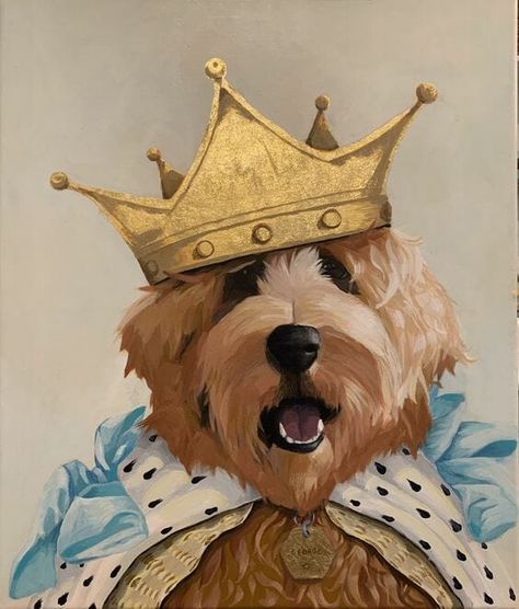 Goldendoodle Art, Dog Canvas Painting, Puppy Checklist, Commercial Illustration, Dog Portraits Painting, Pet Paintings, Doodle Painting, Paint Your Pet, Custom Pet Painting