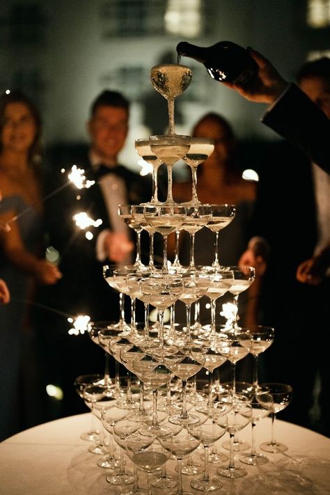 Unique Event Ideas, Champagne Tower Wedding, Paul Henry, Wedding Cocktail Bar, Christmas Experiences, Champagne Tower, Champagne Party, Ireland Wedding, Cute Wedding Ideas