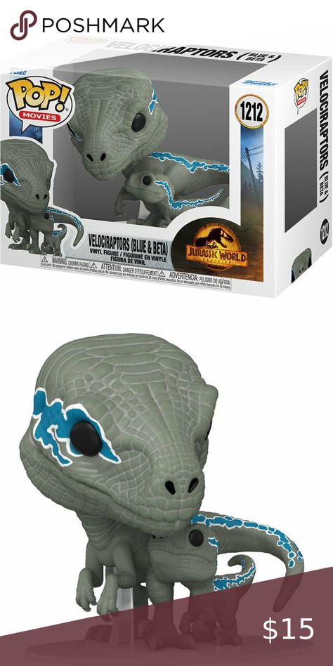 Jurassic World: Dominion Blue and Beta Pop! Vinyl Figure and Buddy Blue And Beta Jurassic World Tattoo, Blue And Beta Jurassic World, Jurassic World Dominion, Funko Pop Collection, World Tattoo, Jurassic Park World, Funko Pop Vinyl, Pop Vinyl, Jurassic World