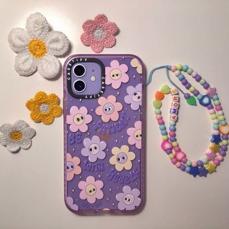 Purple iPhone 12 wearing an aesthetic  Casetify’s case with pastel daisies and an inspirational quote designed by Huyen Dinh🌸✨💜 Phone Case Purple Aesthetic, Aesthetic Phone Case Purple, Iphone 11 Purple Aesthetic Cases, Purple Iphone 12 Aesthetic, Iphone 12 Purple Case, Purple Iphone 11 Case Ideas, Iphone 12 Purple Aesthetic, Phone Cases For Purple Iphone, Purple Phone Cases Aesthetic