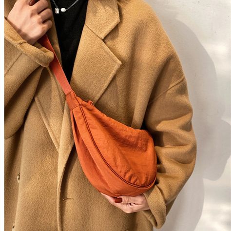 Gifts Bags, Dumpling Bag, Bags Ideas, Hobo Crossbody Bag, Daily Bag, Bags School, Crossbody Messenger Bag, Orange Bag, Designer Shoulder Bags