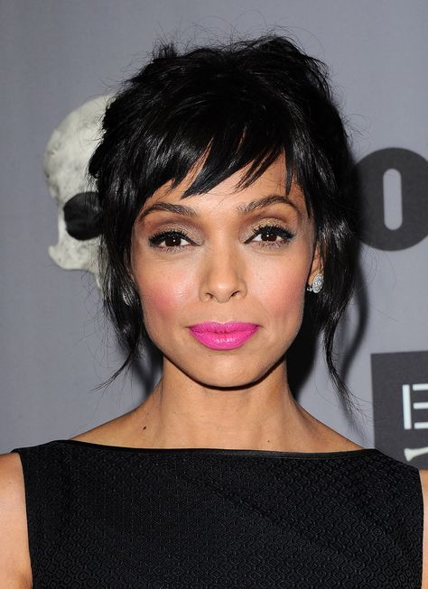 Tamara Taylor is a Canadian actress. Taylor Short Hair, Dramatic Classic Style, Camille Saroyan, Taylor Picture, Micro Bangs, Tamara Taylor, Dramatic Classic, Hottest Female Celebrities, 2015 Hairstyles