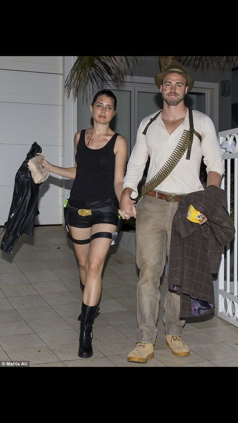 Tomb Raider And Indiana Jones Costume, Gi Jane Halloween Costume, Indiana Jones And Laura Croft Costume, Halloween Costumes Indiana Jones, Tomb Raider Couple Costume, Laura Croft And Indiana Jones Costume, Tom Raider Costume, Lara Croft Couple Costume, Lara Croft And Indiana Jones Costumes