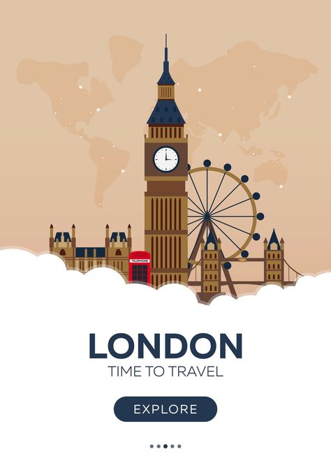 London Illustration Graphics, Vintage Travel Party, London Graphic, London Beach, Vintage Travel Themes, London Illustration, Weekend In London, London Poster, Retro Travel Poster