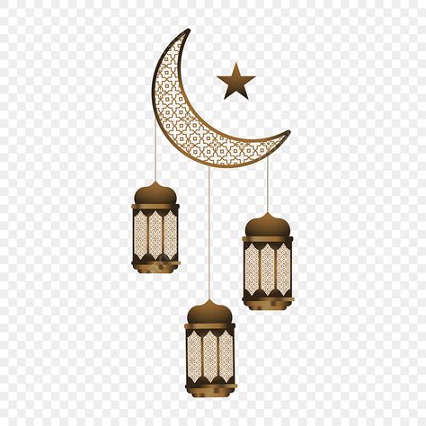 Islamic Moon And Star, Ramjan Image, Ramadan Graphic Design, Ramadan Background Design, Ramadan Lantern Design, Lantern Islamic, Islamic Moon, Png Islamic, Eid Moon