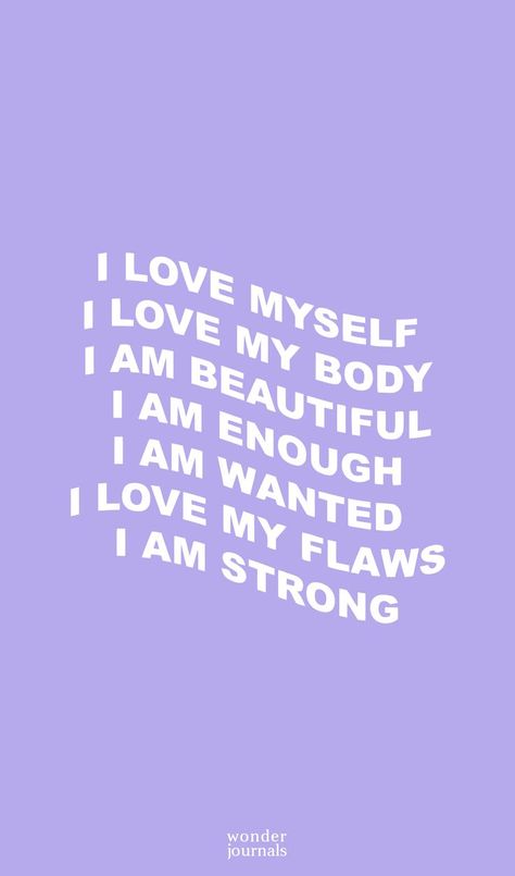 Wallpaper Iphone Ungu, I Love My Body, Pola Kotak, Aura Quotes, Purple Quotes, Repeat After Me, Manifestation Affirmation, Wallpaper Idea, I Love Myself