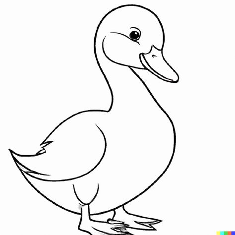 Duck Coloring Page Patchwork, Duck Colouring Picture, Duck Colouring Pages, Duck For Coloring, Duck Pictures Drawing, Drawing Of Duck, Duck Worksheet, Duck Colouring, Duck Drawing Easy