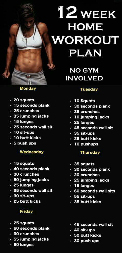 Week Home Workout Plan, 8 Week Workout Plan, Workout Morning, Home Workout Plan, Motivasi Diet, Workout Bauch, No Gym, Weekly Workout Plans, Trening Fitness