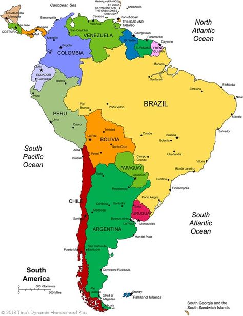 South America Unit Study @ Tina's Dynamic Homeschool Plus Florianopolis, Latin America Map, Central America Map, South America Animals, Columbia South America, Map Of South America, South America Travel Photography, South America Travel Itinerary, South America Travel Destinations