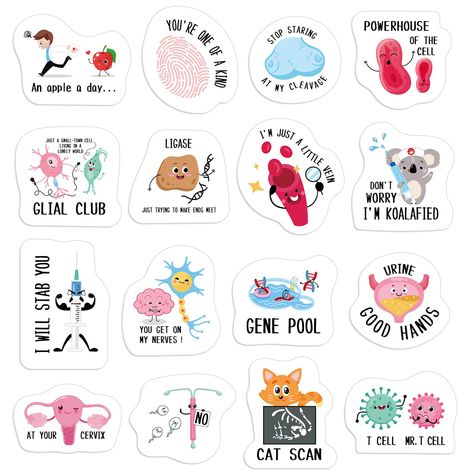 PRICES MAY VARY. What You Can Get: you will receive 25 sheets of medical stickers in 16 different patterns, 400 pieces of nurse pun stickers in total, interesting and cute; Sufficient quantity and various patterns will meet your daily use and replacement demands Portable and Lightweight: these punny nurse stickers possess different sizes, the length and width of the stickers range from 2-4 cm/ 0.79-1.57 inches, portable and lightweight, won't take up too much space, suitable for using on your la Nursing Puns, Nursing Stickers, Medical Puns, Student Stickers, Stickers Amazon, Nurse Accessories, Copper Paper, Medical Stickers, Nurse Stickers