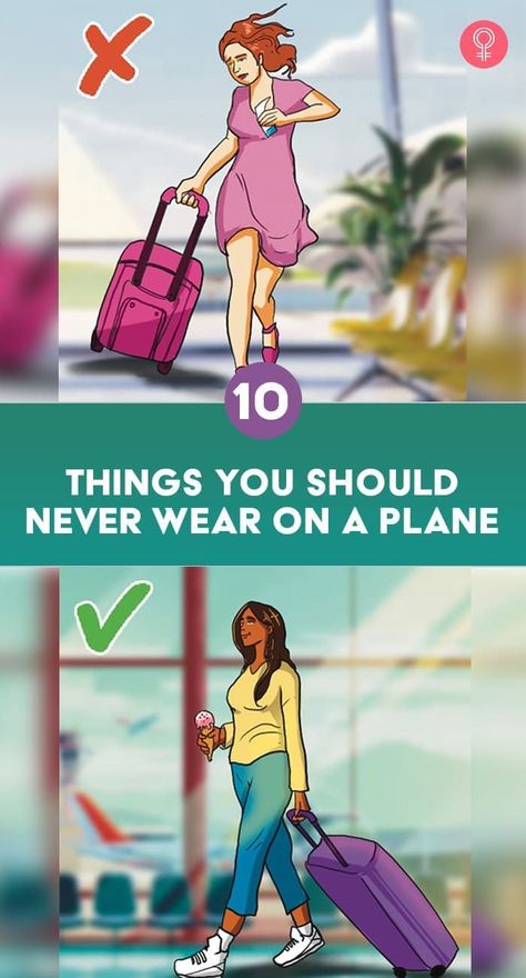 10 Things You Should Never Wear On A Plane: So if you have been looking up blogs and articles about how to dress for a flight, we will tell you some dressing mistakes to avoid. In this article are some tips from flight attendants for what not to wear while traveling for long hours on a plane. Read on to know them all. Plane Wear Travel Outfit Ideas, Airport Outfit Plus Size Travel, Long Plane Ride Outfit, What To Wear To Airport Travel Outfit, Summer Flight Outfit, Travel Look Outfits Airport Style, Comfortable Travel Outfit Summer, Comfortable Airport Outfit Summer, What To Wear On A Plane