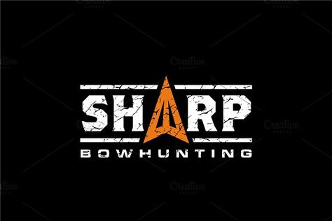 Sharp typography logo with Arrowhead by Enola99d on @creativemarket Logos, Sharp Logo Design, Sharp Typography, Sharp Logo, Masculine Logo, Makeup Event, Movie Poster Room, Poster Room, Logotype Design