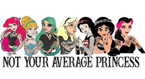 Punk Rock Disney Princesses, Disney Goth Aesthetic, Dark Disney Tattoo, Punk Disney Princess, Goth Disney Princesses, Goth Disney, Punk Disney Princesses, Dope Cartoons, Princess Tattoo