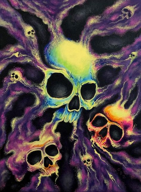 Fuzzy Posters, Becoming A Tattoo Artist, Acrylic Art Projects, Dark And Twisty, Bright Art, Skeleton Art, Dope Cartoon Art, Scary Art, Artwork Images