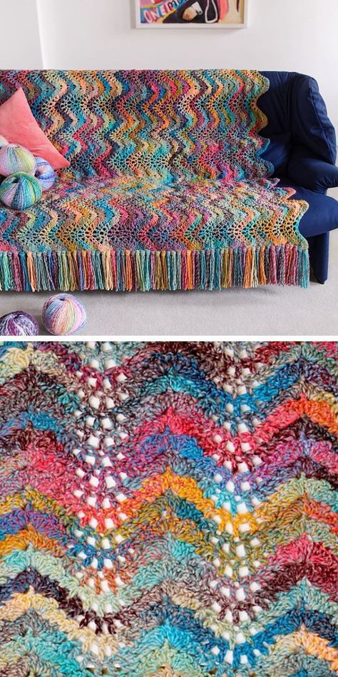 Crochet Top Patterns Free, Easy Crochet Blankets, Top Patterns Free, Unique Crochet Blanket, Chevron Crochet Blanket Pattern, Crochet Ripple Pattern, Crocheted Cow Pattern, Crochet Blanket Chevron, Ripple Blanket