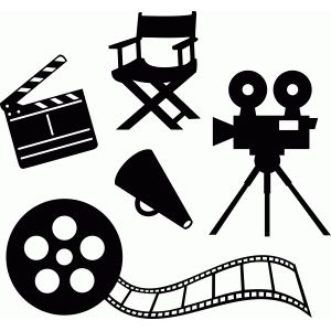 Film Silhouette, Hollywood Decorations, Deco Cinema, Photographer Tattoo, Cinema Party, Camera Clip Art, 3d Film, Idee Cricut, Hollywood Theme