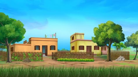 2d animation cartoon village background ... | Premium Photo #Freepik #photo #house #home #sky #nature 2d Village Background, Cartoon House Animation, Village Background Indian, Cartoon Village Background, Copul Pic, Background Village, Copul Pic Cartoon, Cartoon Village, Medieval Landscape