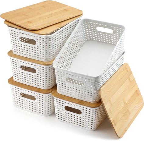 Closet Playroom, Closet Organization Bins, Playroom Classroom, Small Storage Basket, Storage Baskets With Lids, Storage Bins With Lids, Plastic Container Storage, Plastic Storage Bins, Lid Storage