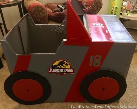 Cardboard Jeep, Jurassic Park Jeep, Rex Costume, Jurassic Park Party, Safari Jeep, T Rex Costume, Halloween This Year, Class Gift, Trunk Or Treat