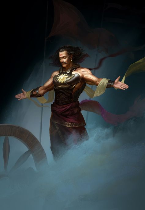 ArtStation - Karna Hindi Kavita, Warrior Concept Art, Warriors Illustration, Mythological Characters, Great Warriors, Lord Rama Images, Warriors Wallpaper, Indian Art Gallery, Hanuman Pics