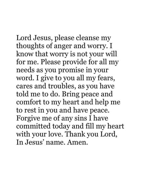 Worry Quotes Bible, Prayers For Anger, Prayer For Worry, Prayers For Patience, Prayer For Forgiveness, Good Night Prayer Quotes, Prayer For Guidance, Prayers Of Encouragement, Comforting Bible Verses